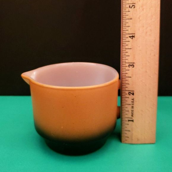Anchor Hocking Creamer Orange Brown Fade Black Vintage Retro Cream Pitcher - Picture 9 of 10